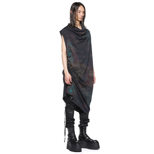 JULIUS 917KNM4 Noise / Digital Noise Shirring Top